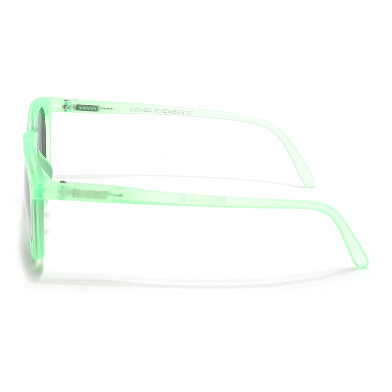 Voyage Explorers Round Sunglasses for Kids -6 yrs To 12 yrs (Grey Lens | Green Frame - MG6583)