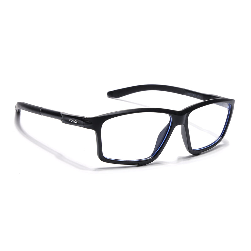 Voyage Active Black Rectangle Eyeglasses for Men & Women (9801MG5683-C1)