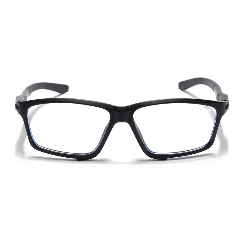 Voyage Active Black Rectangle Eyeglasses for Men & Women (9801MG5683-C1)
