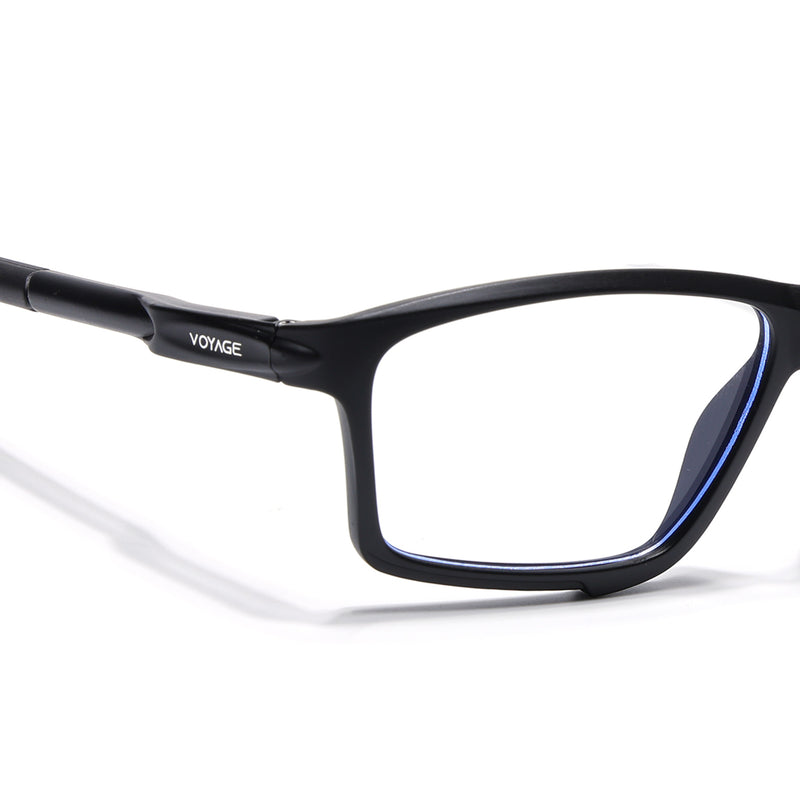 Voyage Active Black Rectangle Eyeglasses for Men & Women (9801MG5683-C1)