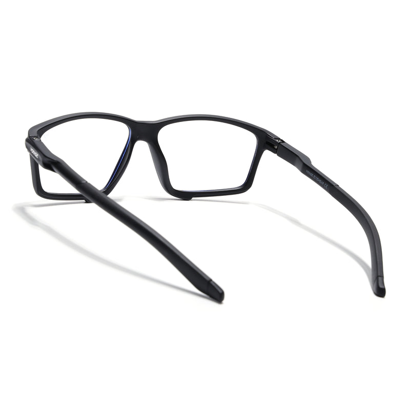 Voyage Active Black Rectangle Eyeglasses for Men & Women (9801MG5683-C1)