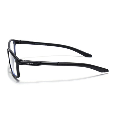 Voyage Active Black Rectangle Eyeglasses for Men & Women (9801MG5683-C1)