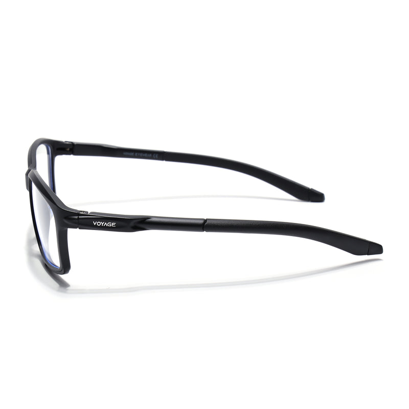 Voyage Active Black Rectangle Eyeglasses for Men & Women (9801MG5683-C1)