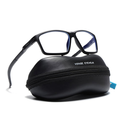 Voyage Active Black Rectangle Eyeglasses for Men & Women (9801MG5683-C1)