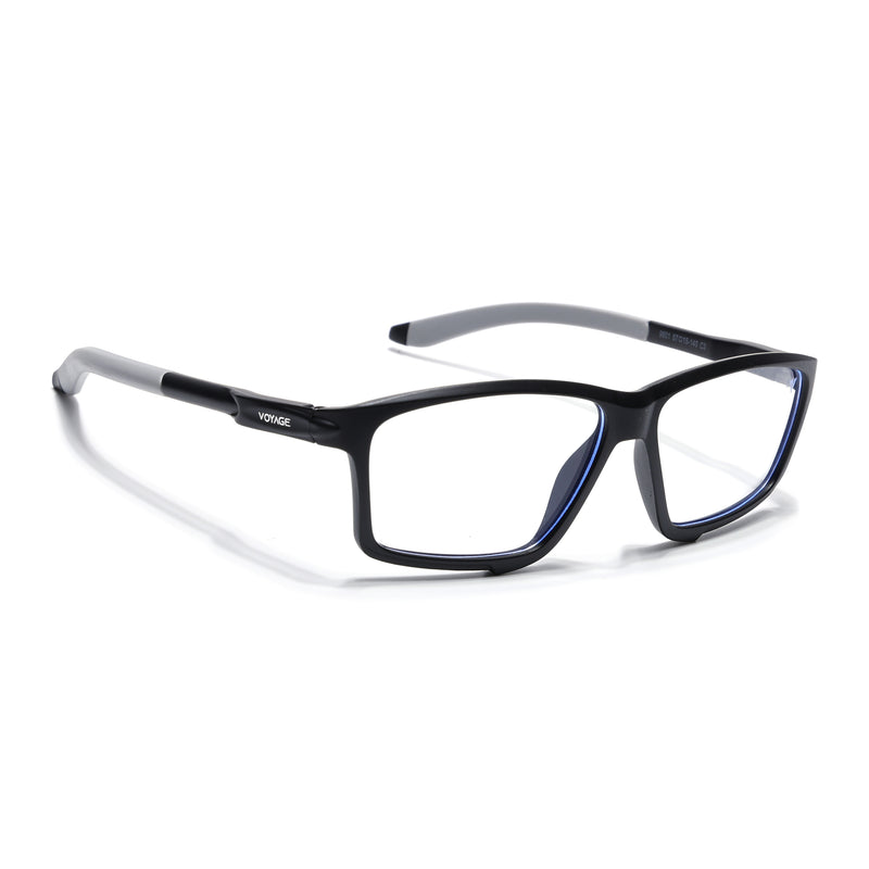Voyage Active Black Rectangle Eyeglasses for Men & Women (9801MG5684-C2)