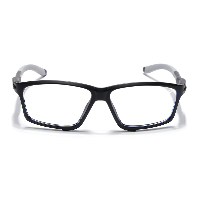Voyage Active Black Rectangle Eyeglasses for Men & Women (9801MG5684-C2)