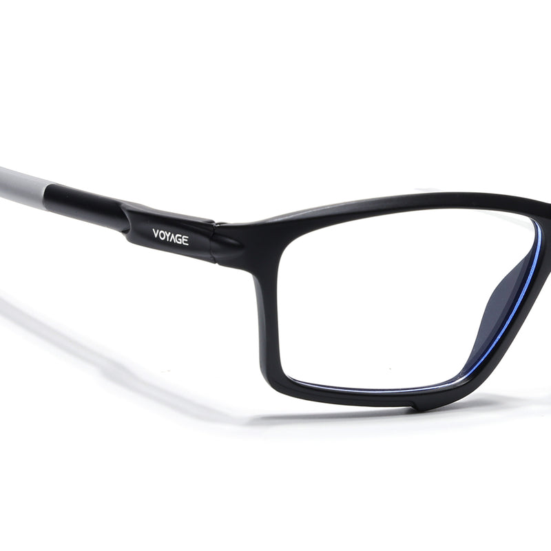 Voyage Active Black Rectangle Eyeglasses for Men & Women (9801MG5684-C2)