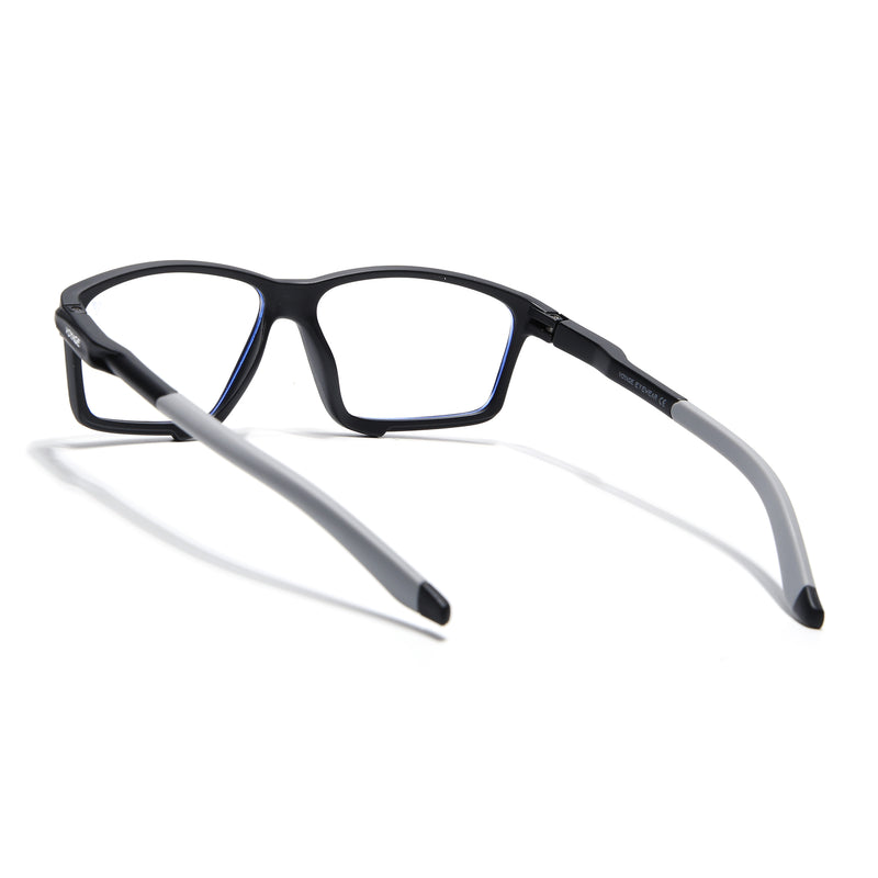 Voyage Active Black Rectangle Eyeglasses for Men & Women (9801MG5684-C2)