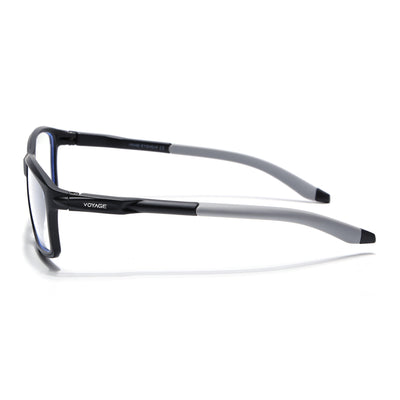 Voyage Active Black Rectangle Eyeglasses for Men & Women (9801MG5684-C2)