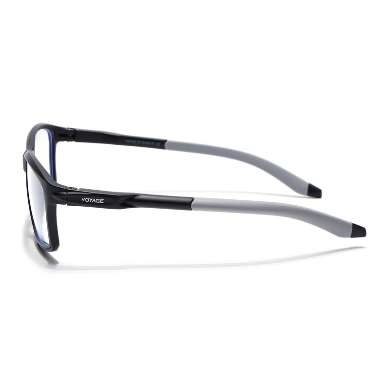 Voyage Active Black Rectangle Eyeglasses for Men & Women (9801MG5684-C2)