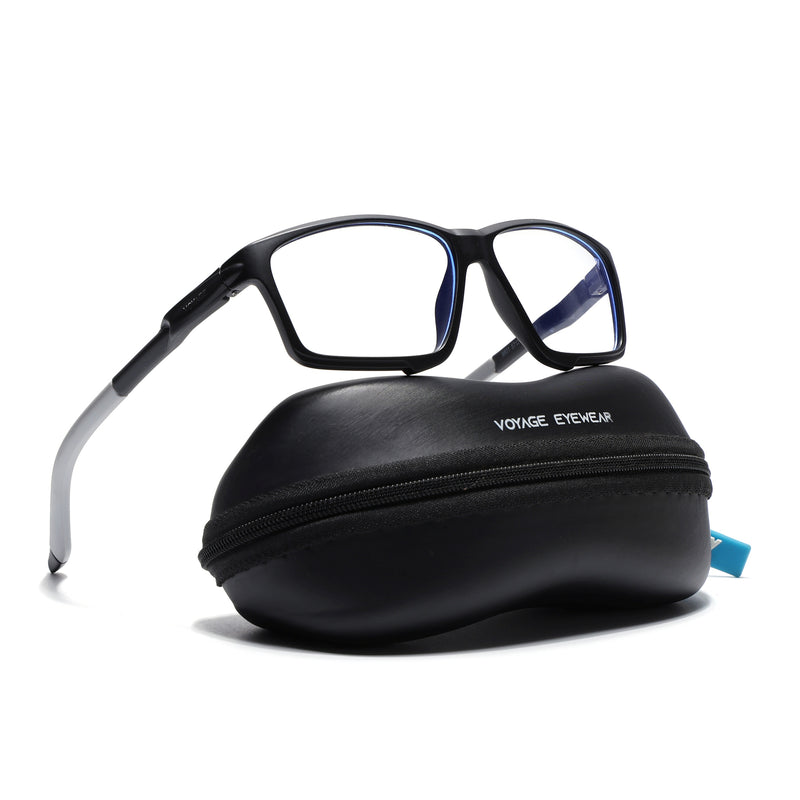Voyage Active Black Rectangle Eyeglasses for Men & Women (9801MG5684-C2)
