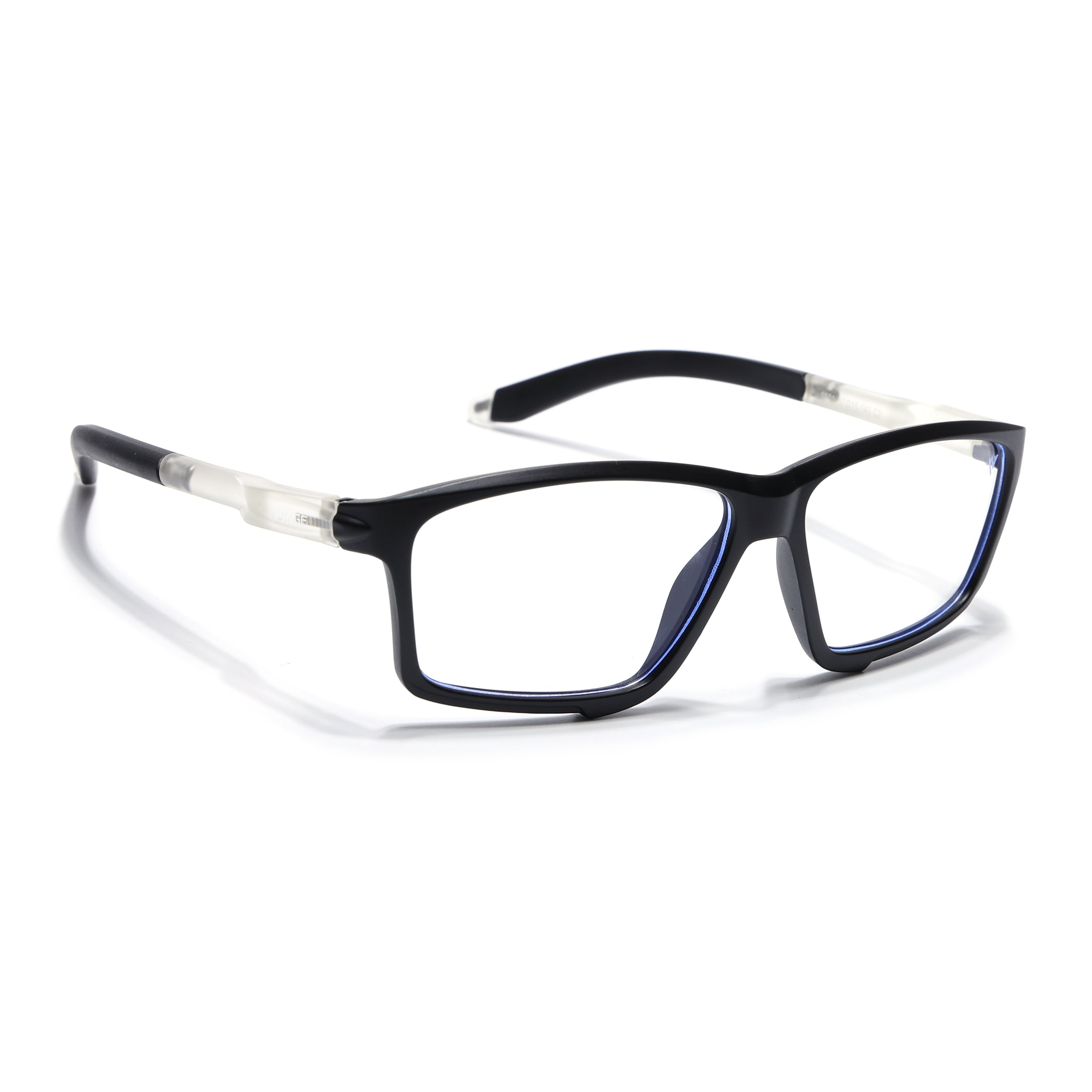 Voyage Active Black Rectangle Eyeglasses for Men & Women (9801MG5685-C3)