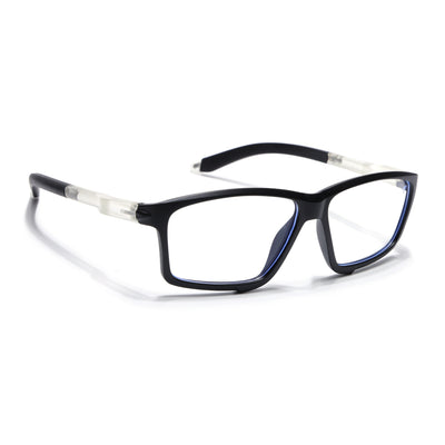 Voyage Active Black Rectangle Eyeglasses for Men & Women (9801MG5685-C3)