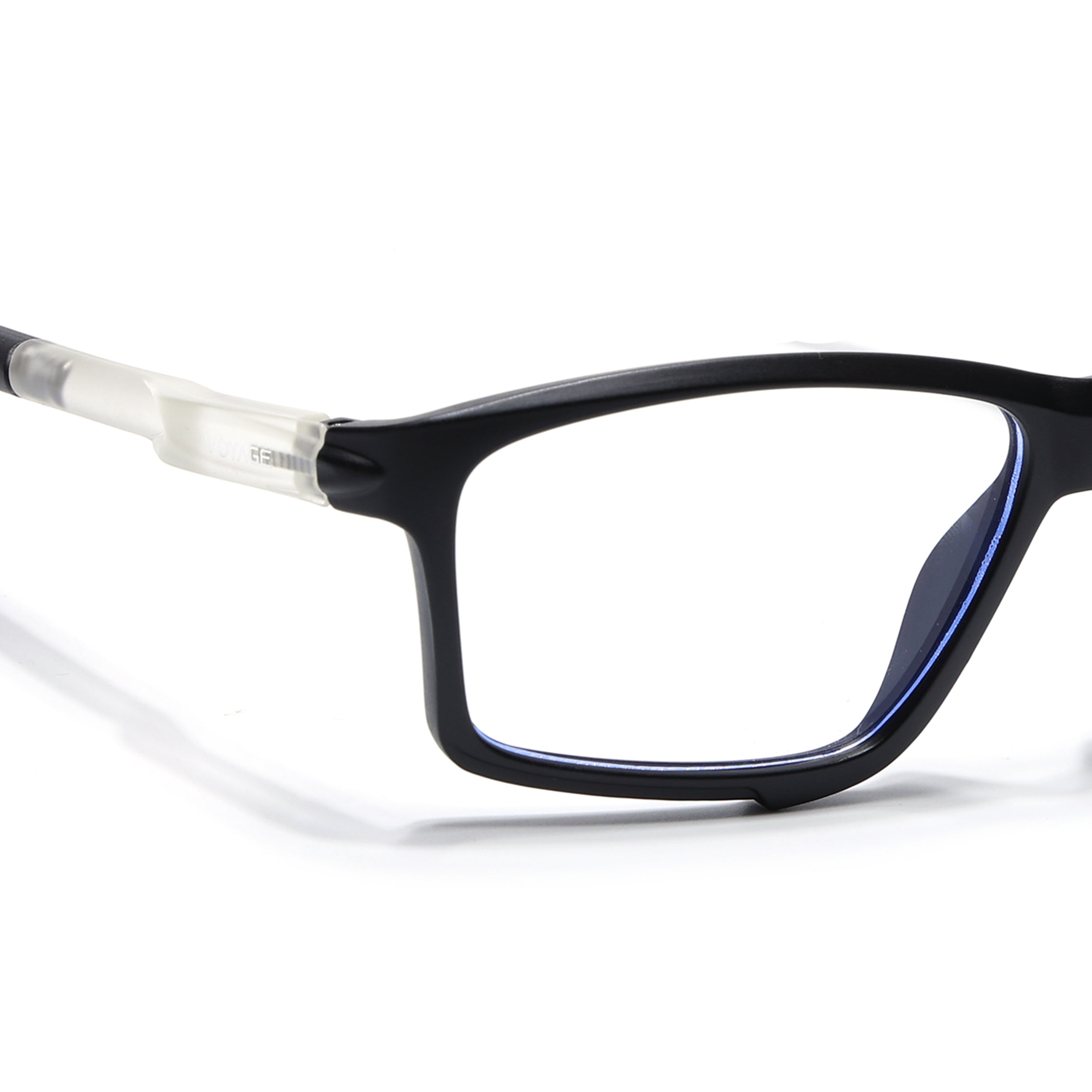 Voyage Active Black Rectangle Eyeglasses for Men & Women (9801MG5685-C3)
