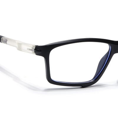 Voyage Active Black Rectangle Eyeglasses for Men & Women (9801MG5685-C3)