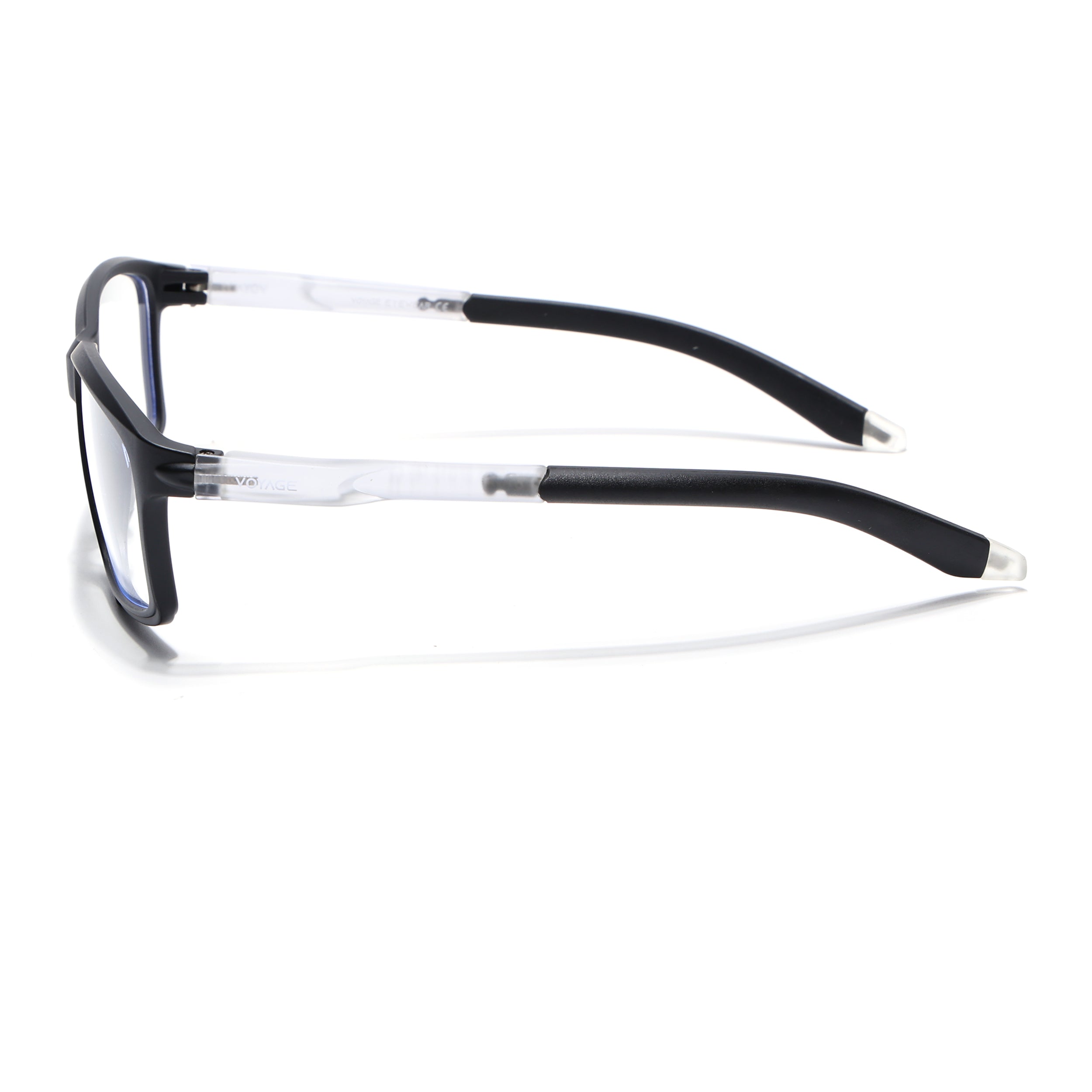 Voyage Active Black Rectangle Eyeglasses for Men & Women (9801MG5685-C3)