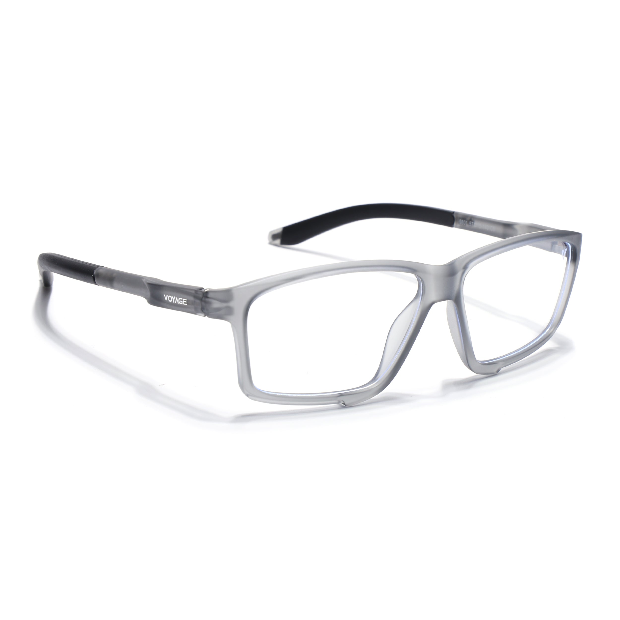 Voyage Active Grey Rectangle Eyeglasses for Men & Women (9801MG5686-C4)