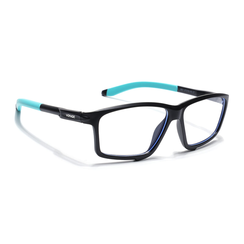 Voyage Active Black Rectangle Eyeglasses for Men & Women (9801MG5687-C5)