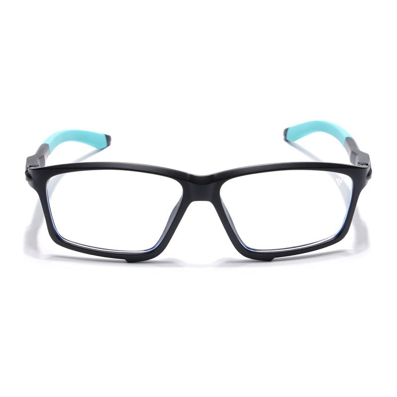 Voyage Active Black Rectangle Eyeglasses for Men & Women (9801MG5687-C5)