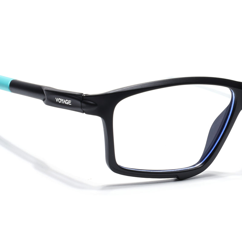 Voyage Active Black Rectangle Eyeglasses for Men & Women (9801MG5687-C5)