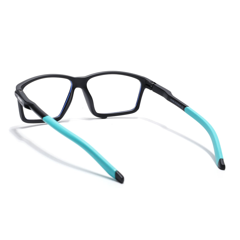 Voyage Active Black Rectangle Eyeglasses for Men & Women (9801MG5687-C5)