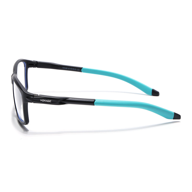 Voyage Active Black Rectangle Eyeglasses for Men & Women (9801MG5687-C5)