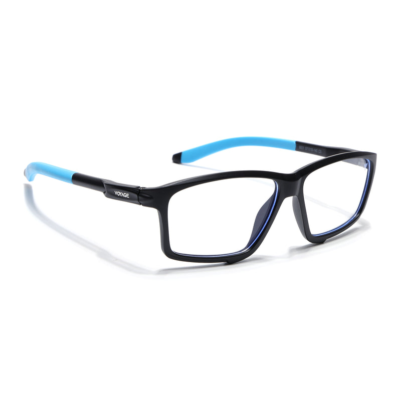 Voyage Active Black Rectangle Eyeglasses for Men & Women (9801MG5688-C6)