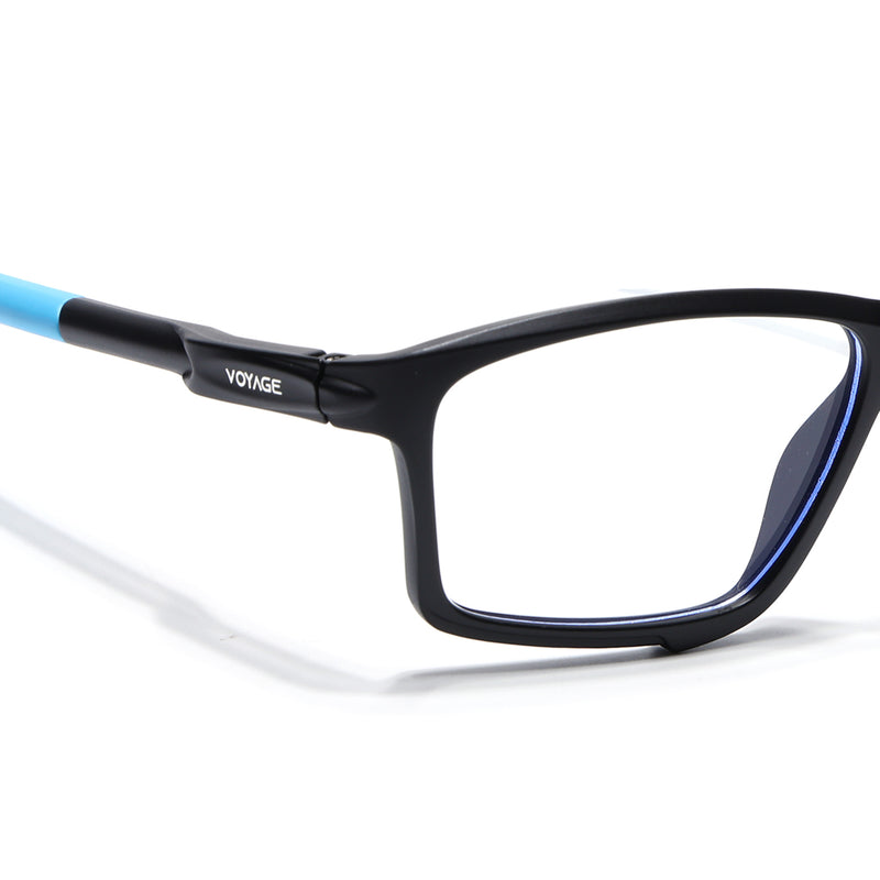 Voyage Active Black Rectangle Eyeglasses for Men & Women (9801MG5688-C6)