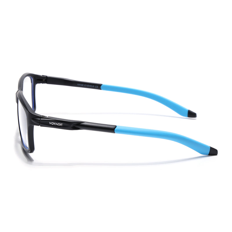 Voyage Active Black Rectangle Eyeglasses for Men & Women (9801MG5688-C6)