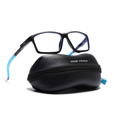 Voyage Active Black Rectangle Eyeglasses for Men & Women (9801MG5688-C6)
