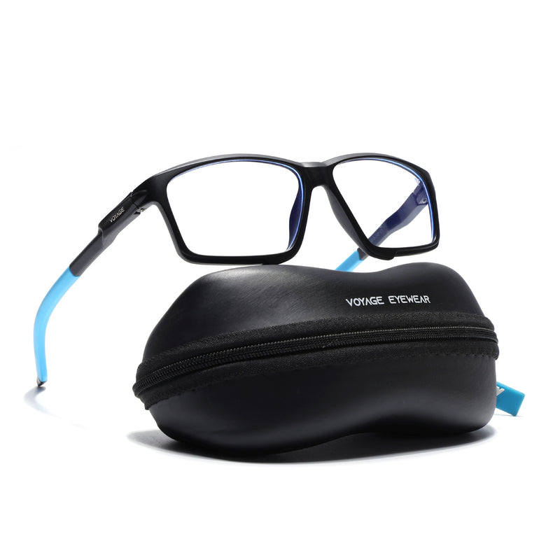 Voyage Active Black Rectangle Eyeglasses for Men & Women (9801MG5688-C6)