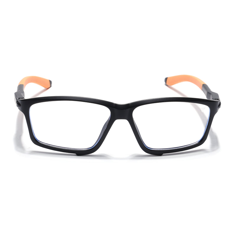 Voyage Active Black Rectangle Eyeglasses for Men & Women (9801MG5689-C7)