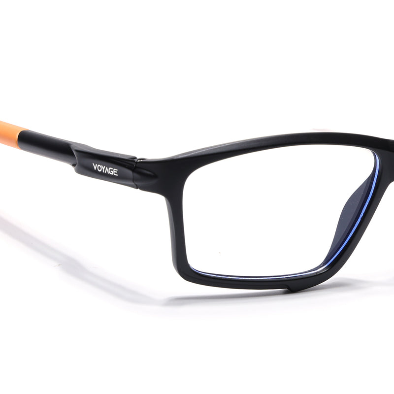 Voyage Active Black Rectangle Eyeglasses for Men & Women (9801MG5689-C7)