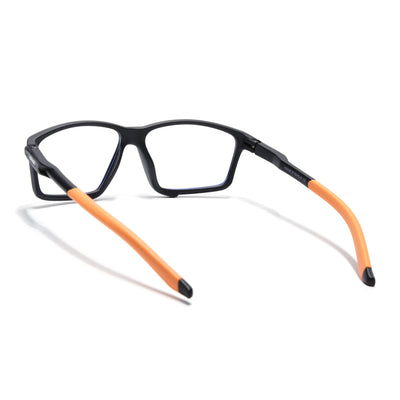 Voyage Active Black Rectangle Eyeglasses for Men & Women (9801MG5689-C7)