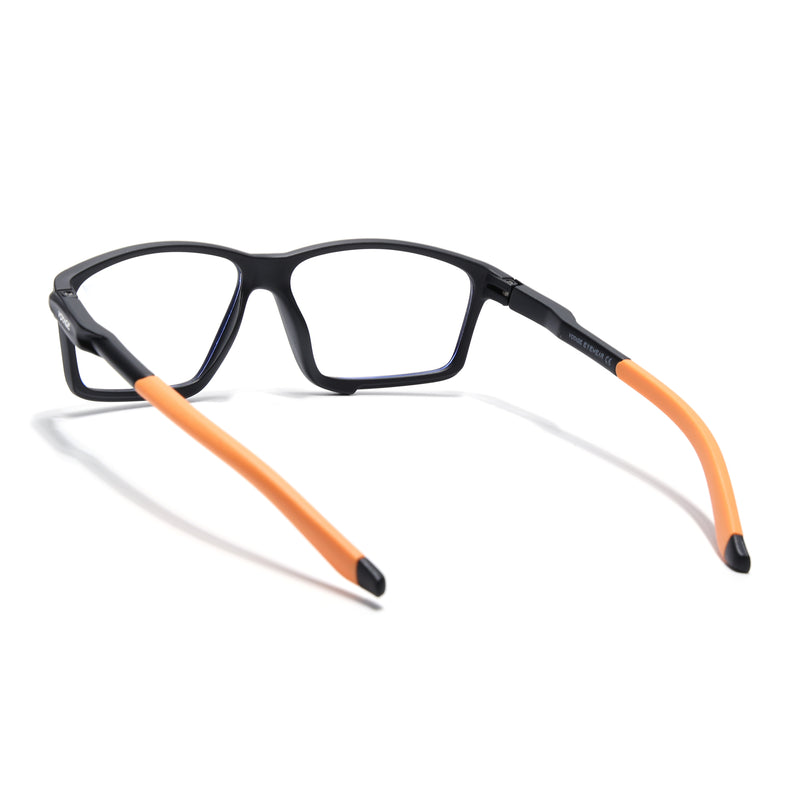 Voyage Active Black Rectangle Eyeglasses for Men & Women (9801MG5689-C7)