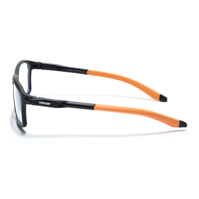 Voyage Active Black Rectangle Eyeglasses for Men & Women (9801MG5689-C7)