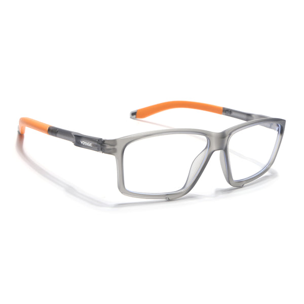 Voyage Active Grey Rectangle Eyeglasses for Men & Women (9801MG5690-C8)