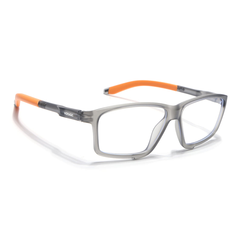 Voyage Active Grey Rectangle Eyeglasses for Men & Women (9801MG5690-C8)
