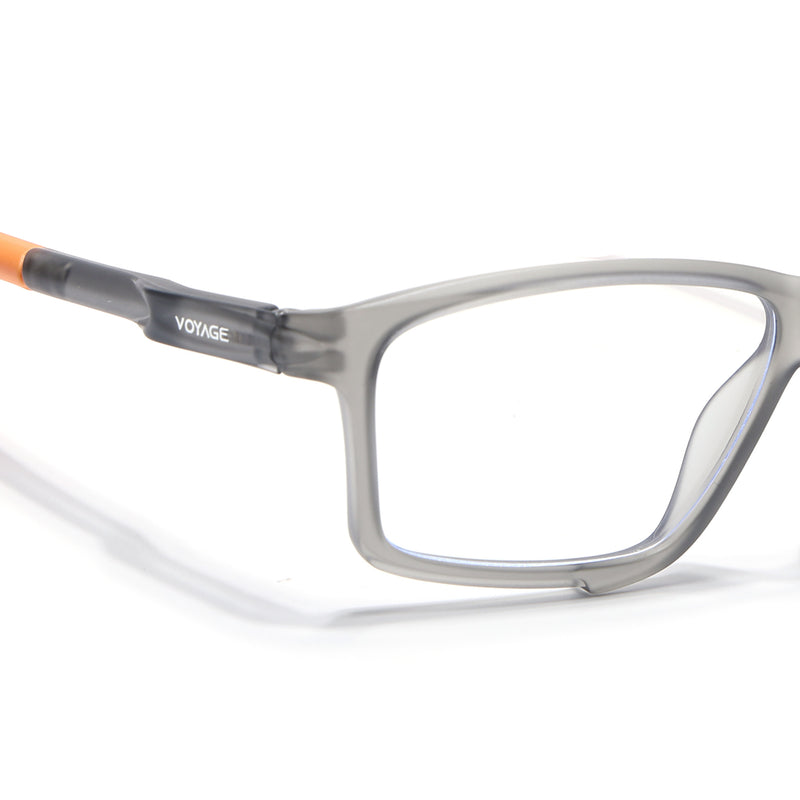 Voyage Active Grey Rectangle Eyeglasses for Men & Women (9801MG5690-C8)