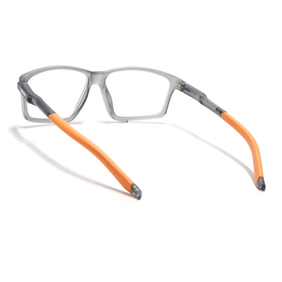 Voyage Active Grey Rectangle Eyeglasses for Men & Women (9801MG5690-C8)