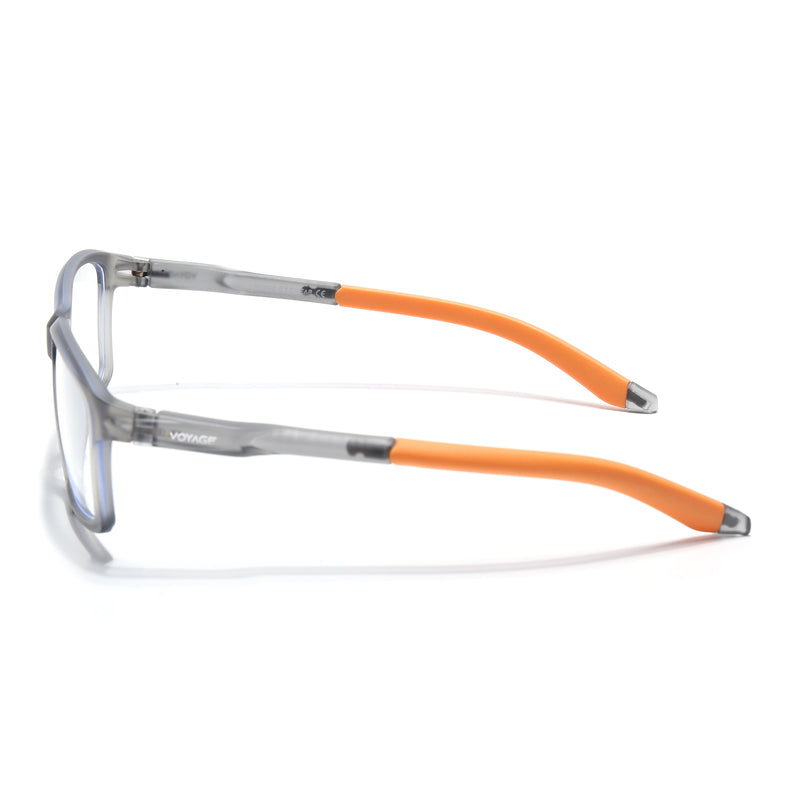 Voyage Active Grey Rectangle Eyeglasses for Men & Women (9801MG5690-C8)
