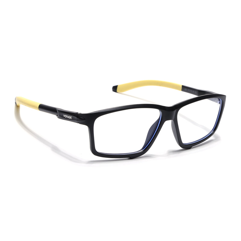Voyage Active Black Rectangle Eyeglasses for Men & Women (9801MG5691-C9)