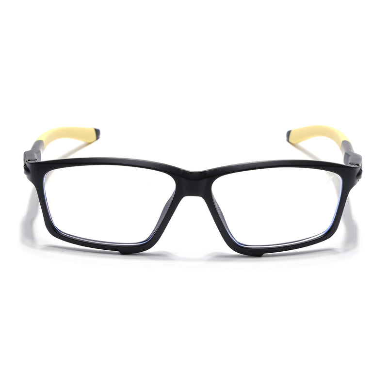Voyage Active Black Rectangle Eyeglasses for Men & Women (9801MG5691-C9)