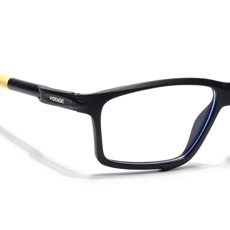Voyage Active Black Rectangle Eyeglasses for Men & Women (9801MG5691-C9)