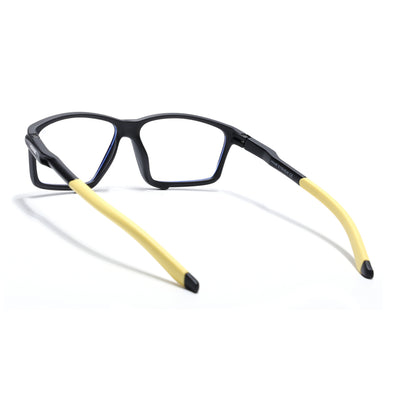 Voyage Active Black Rectangle Eyeglasses for Men & Women (9801MG5691-C9)