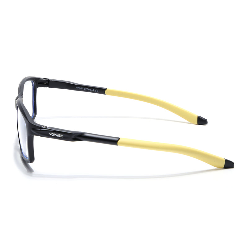 Voyage Active Black Rectangle Eyeglasses for Men & Women (9801MG5691-C9)