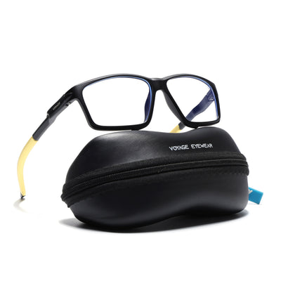 Voyage Active Black Rectangle Eyeglasses for Men & Women (9801MG5691-C9)