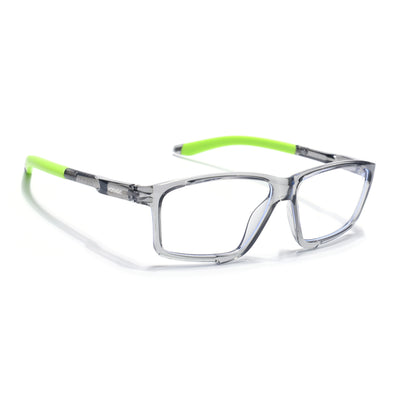 Voyage Active Transparent Grey Rectangle Eyeglasses for Men & Women (9801MG5692-C10)