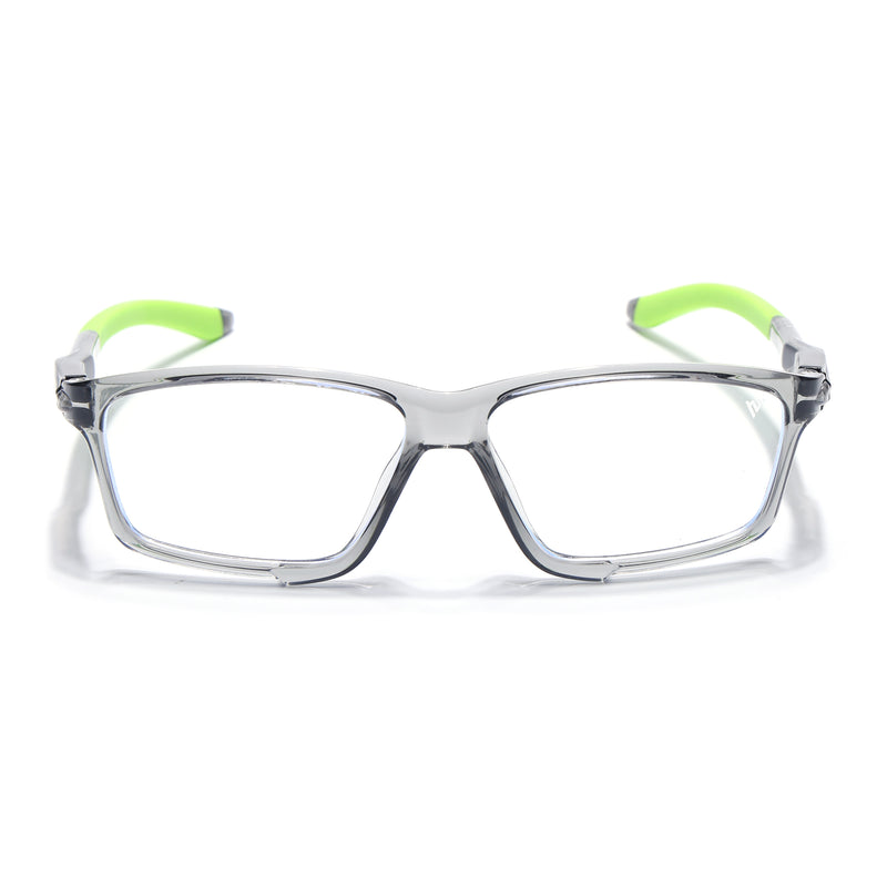 Voyage Active Transparent Grey Rectangle Eyeglasses for Men & Women (9801MG5692-C10)