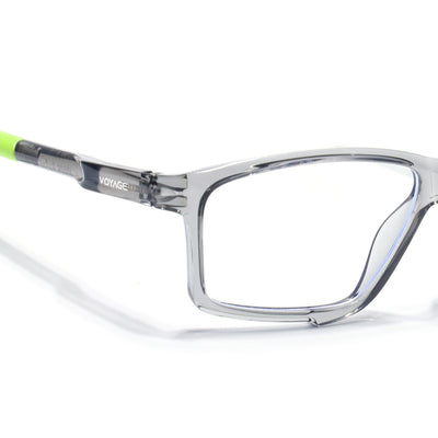 Voyage Active Transparent Grey Rectangle Eyeglasses for Men & Women (9801MG5692-C10)